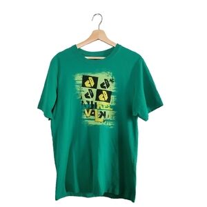 DUNKEL VOLK Skater - Style  Green Graphic Tee Mens Size M 100% Cotton